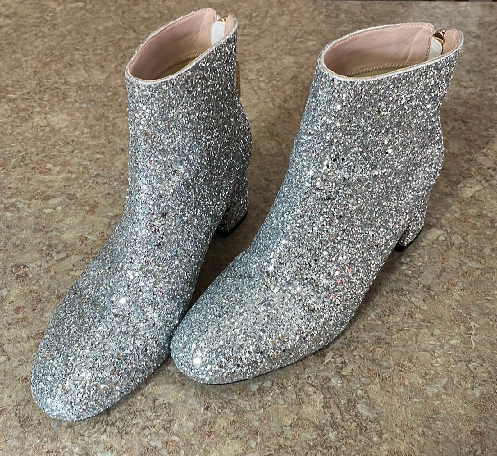 Mavmax women’s sequin, glitter, ankle boots, chunky heels sparkly