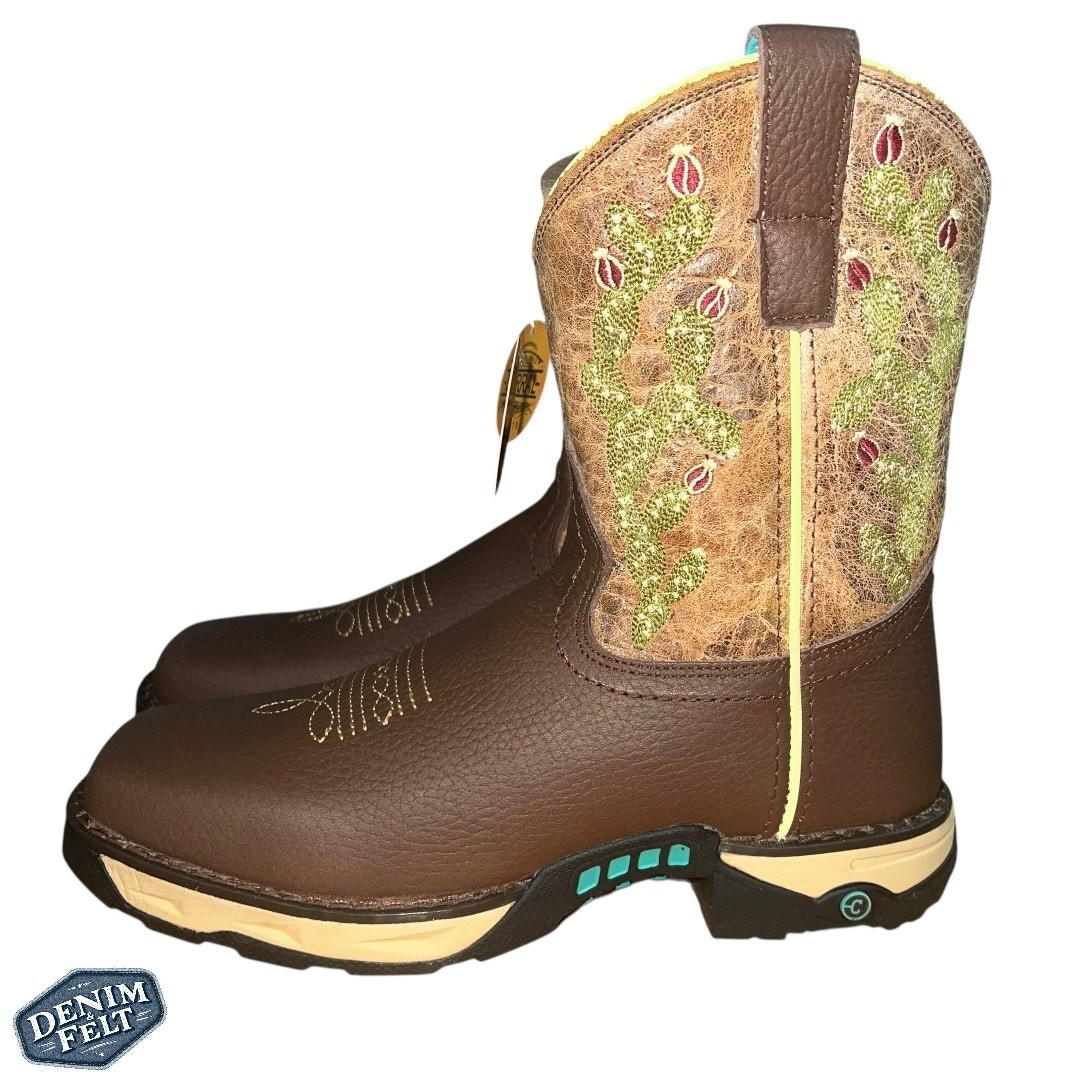 CORRAL WOMENS CACTUS EMBROIDERY WESTERN Square Toe Western/Cowboy BOOTS | NEW!