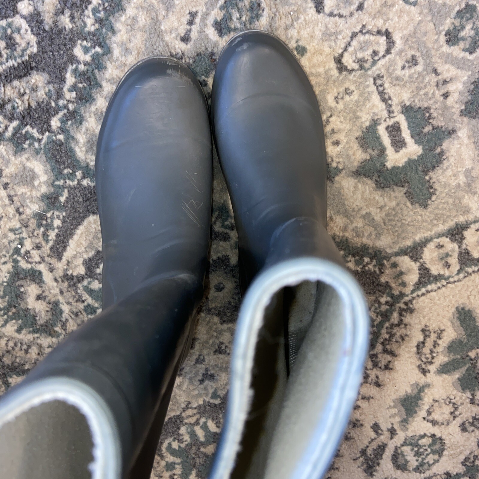Boots Women’s Size 9 Hurricane Wellies Unisex Rain Norty Gray 13” High #e26