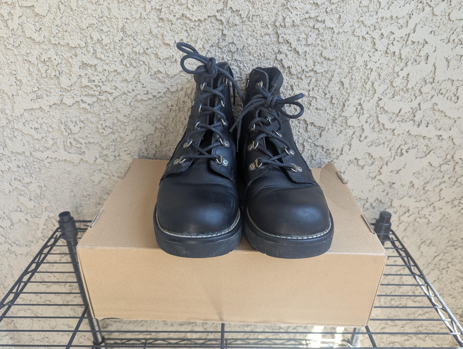 Harley-Davidson Boots Womens 9 Black Leather Ankle Zip Motorcycle Express Lane