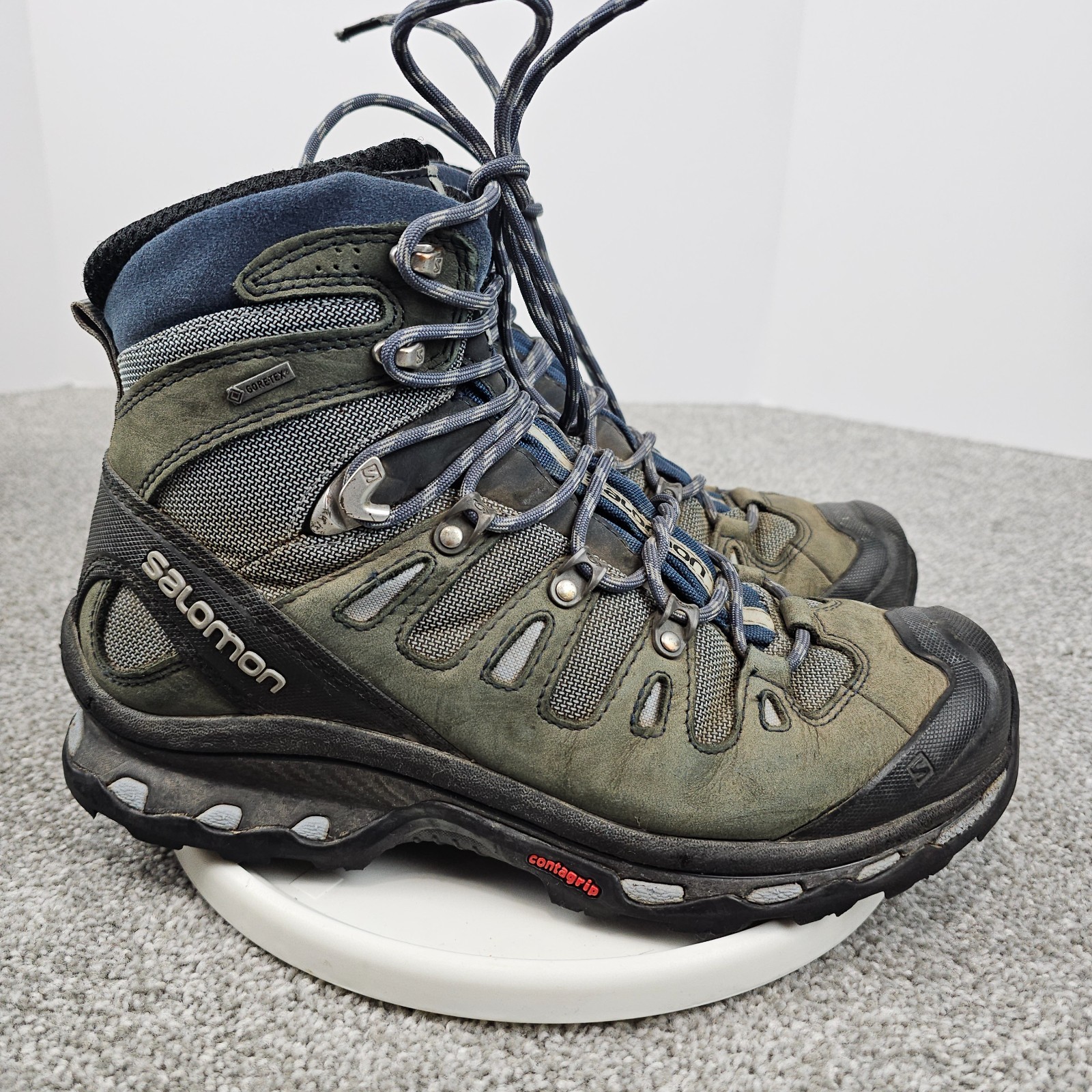 Salomon Quest 4D GTX Hiking Boots Womens Size 9.5 US Gray Blue Outdoors