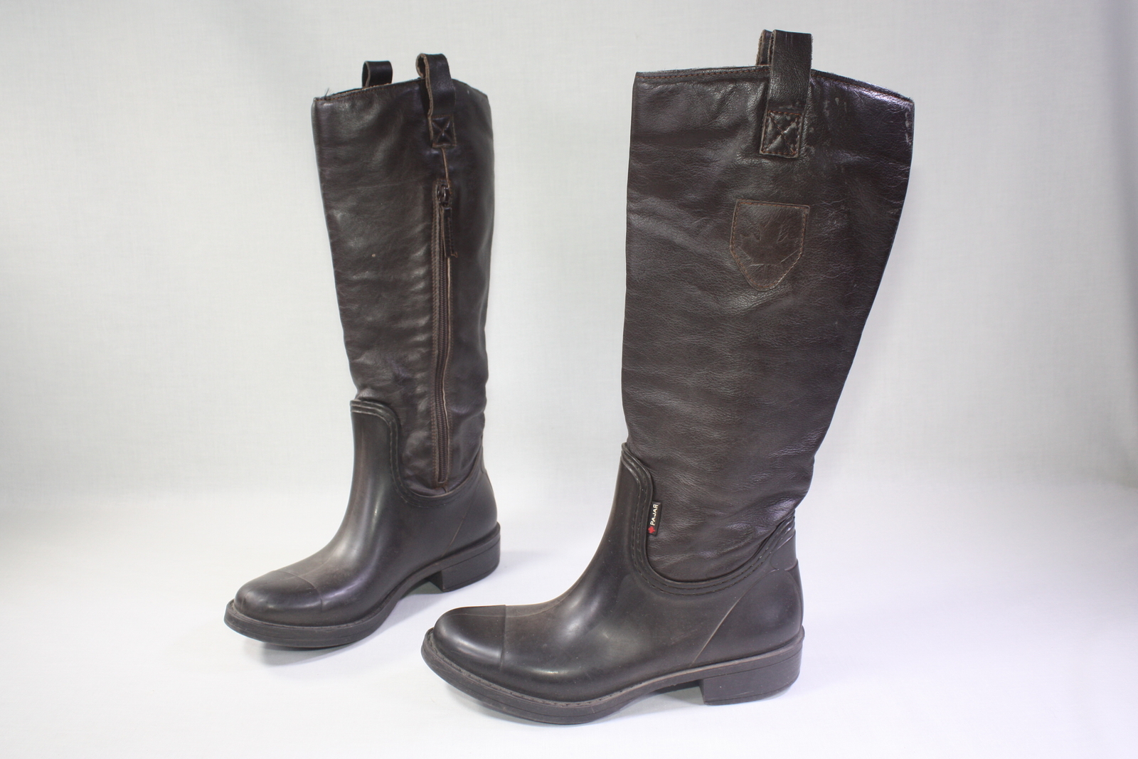 Pajar Tall Winter Snow Boots EUR 38 US 7 – BROWN LEATHER RUBBER Waterproof