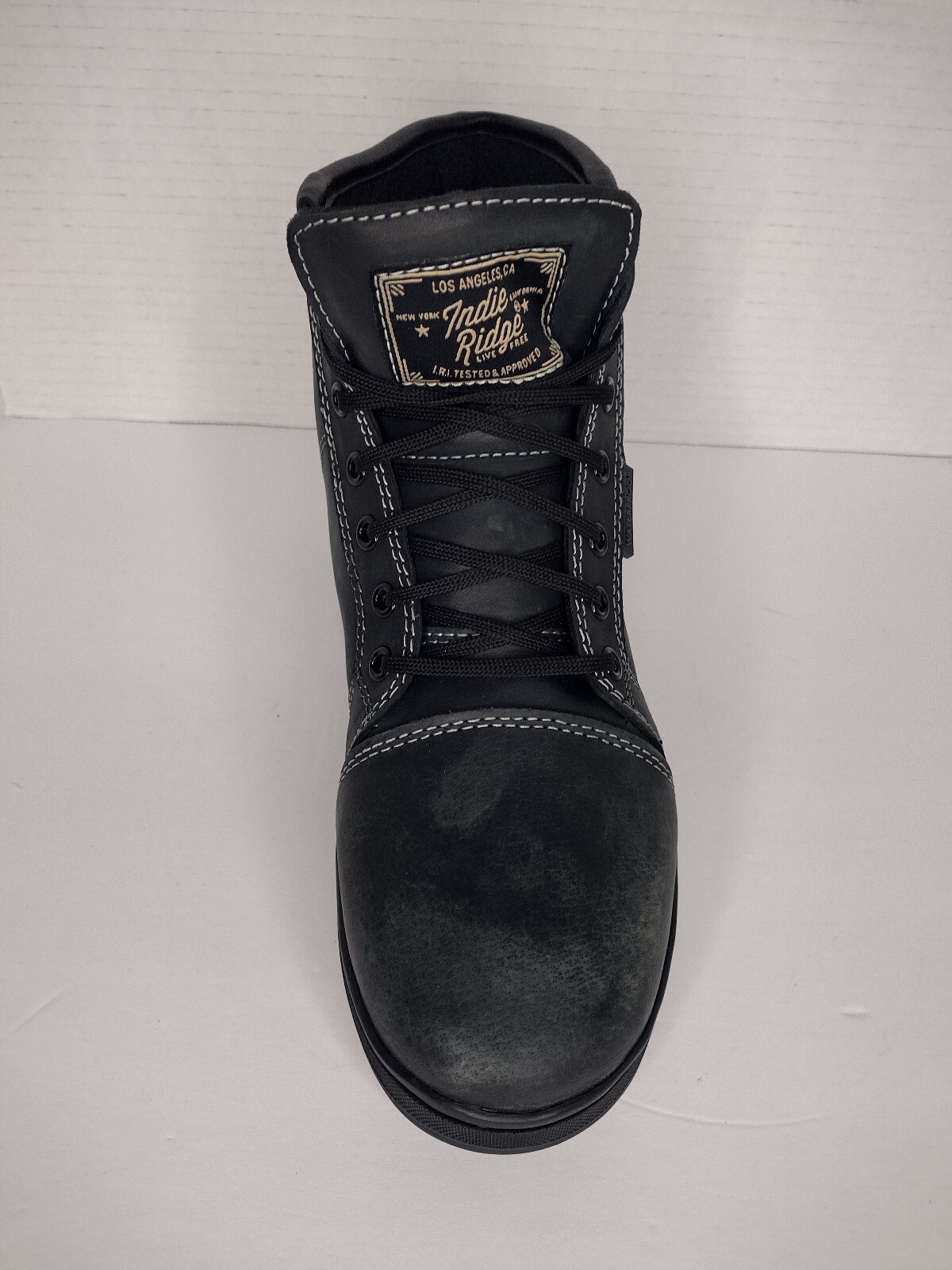 Indie Ridge Womens Blk Leather Motorcycle Boots The Knight 5.0 Ventilated Size 7
