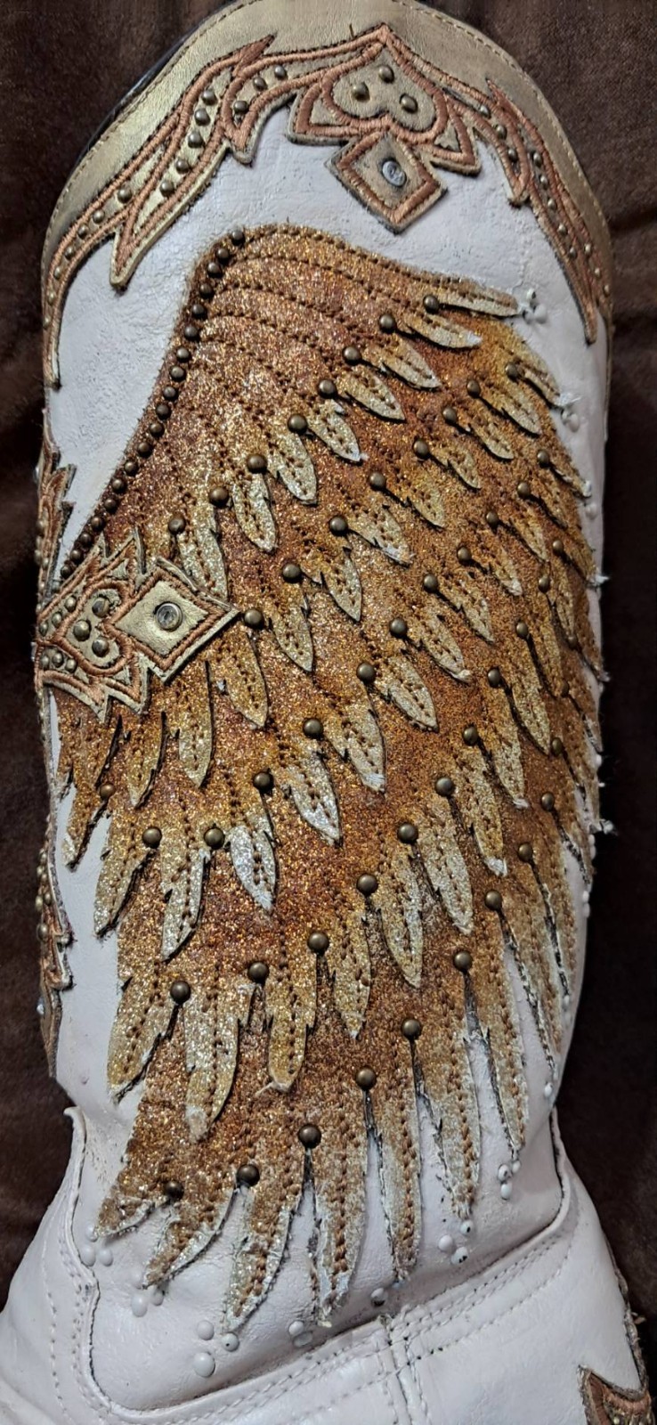 CORRAL VINTAGE ANGEL WINGS Embroidery WITH CRYSTAL Snip Toe BOOT 7.5 M