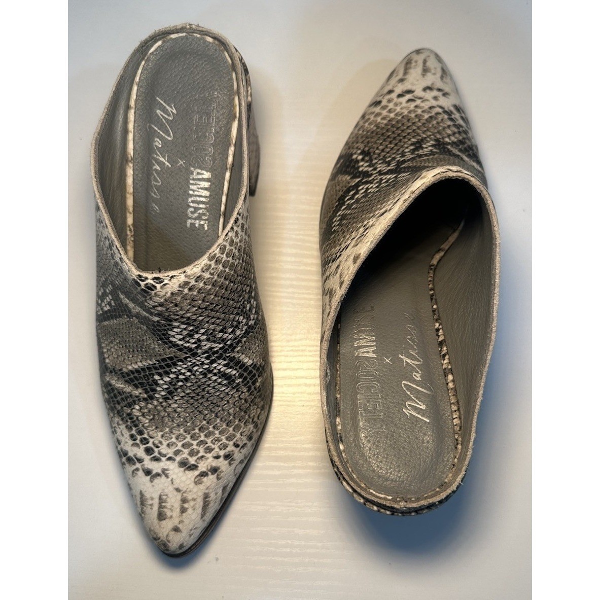 Amuse Society by Matisse Size 8M Snakeskin Print Leather Slip On Pointed Toe