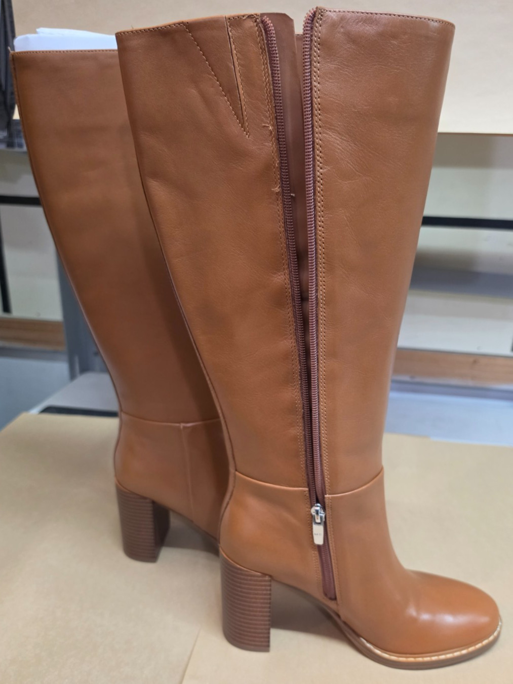 Marc Fisher Gabey Knee High Boots Wide Calf, Brown – Ladies Size: 6.5M WC