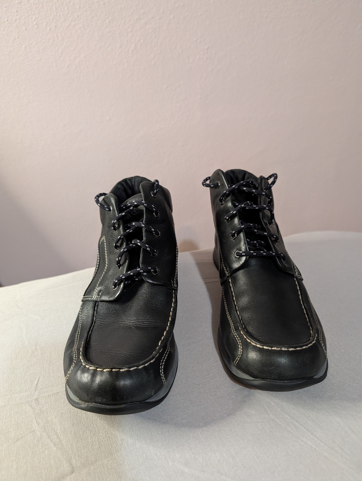 Timberland 76316 Womens 8M Black Leather Ankle Boots Casual Comfort Shoes