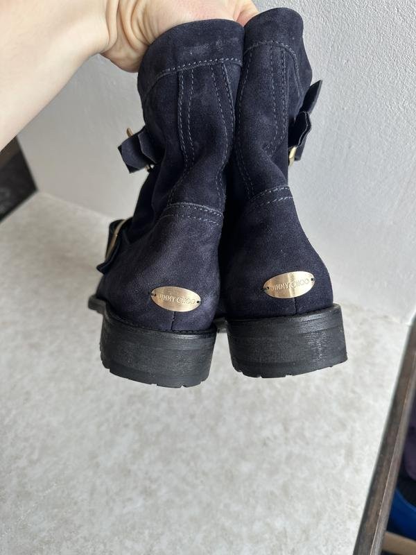 women jimmy choo boots navy suede 37