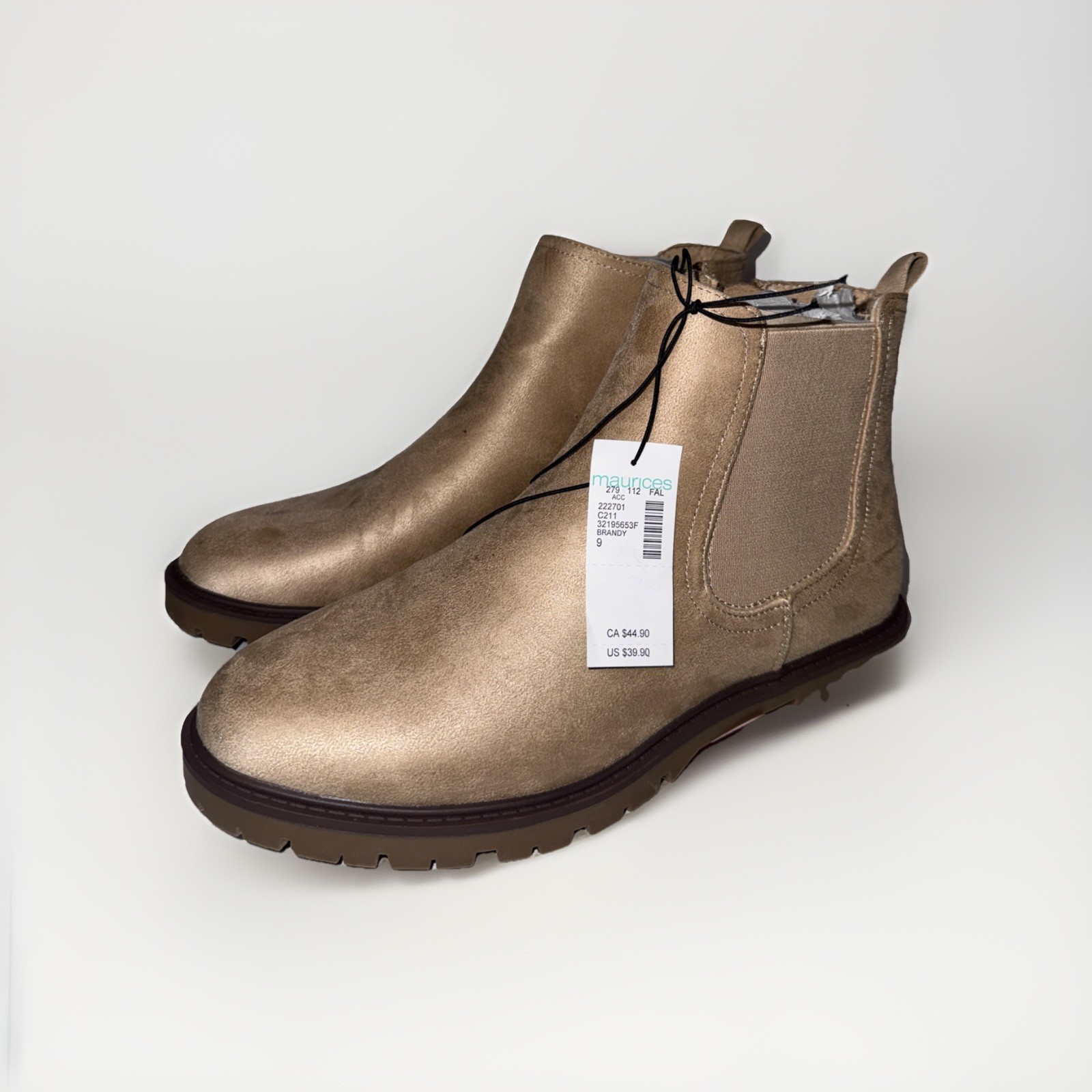 Women’s Maurices Brandy Mini Lug Tan Chelsea Boot Size 9 222701 NWT