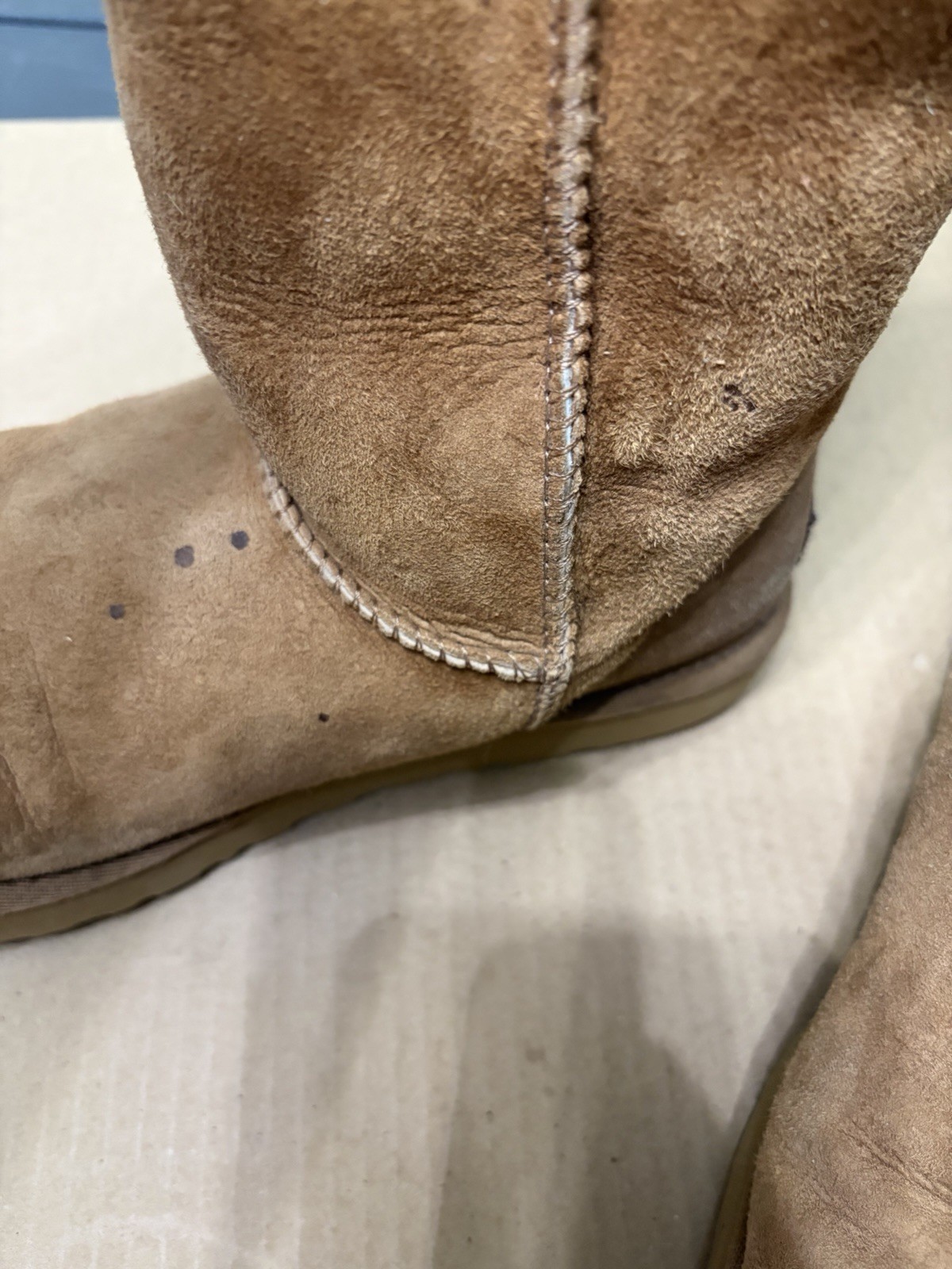 UGG Australia Classic Tall Knee High Suede Shearling Pull-On Boots US 8
