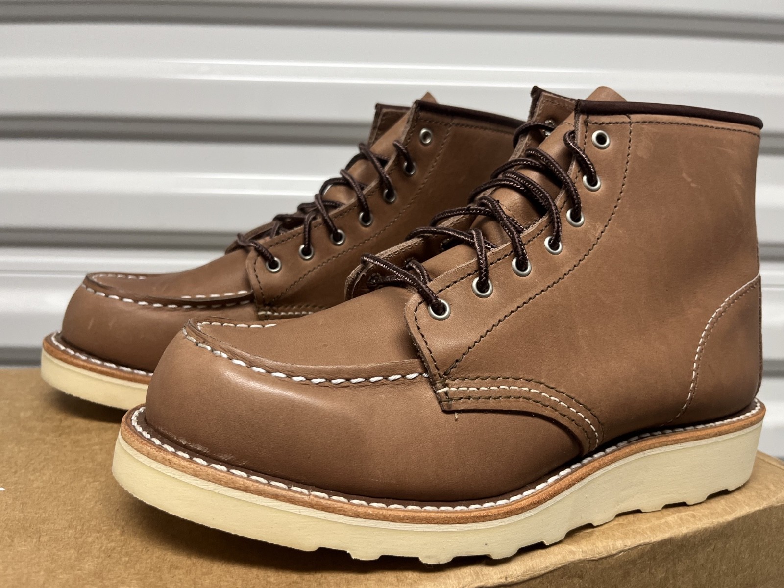 Womens Red Wing 6″ Classic Moc Toe Boot Mocha Brown Leather 7.5 B 3426 Made USA