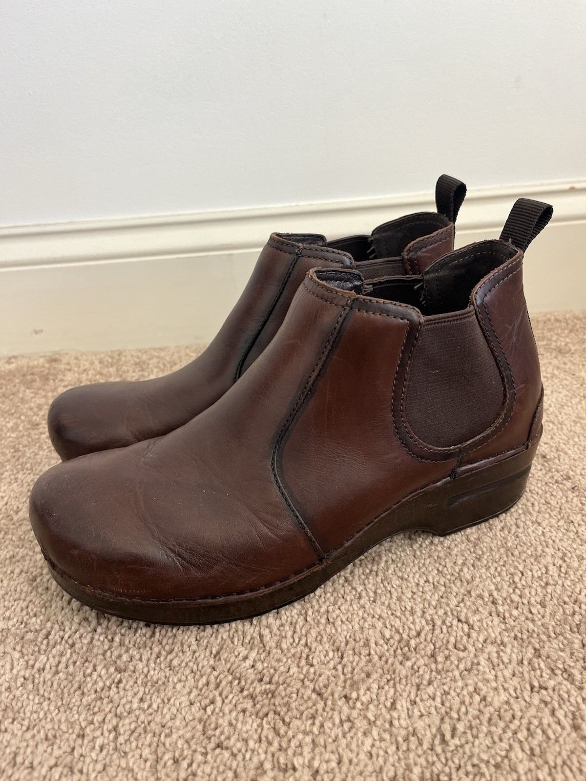 Dansko Frankie Womens Size 41 US 10.5-11 Chelsea Boots Black Leather Nurse Clog
