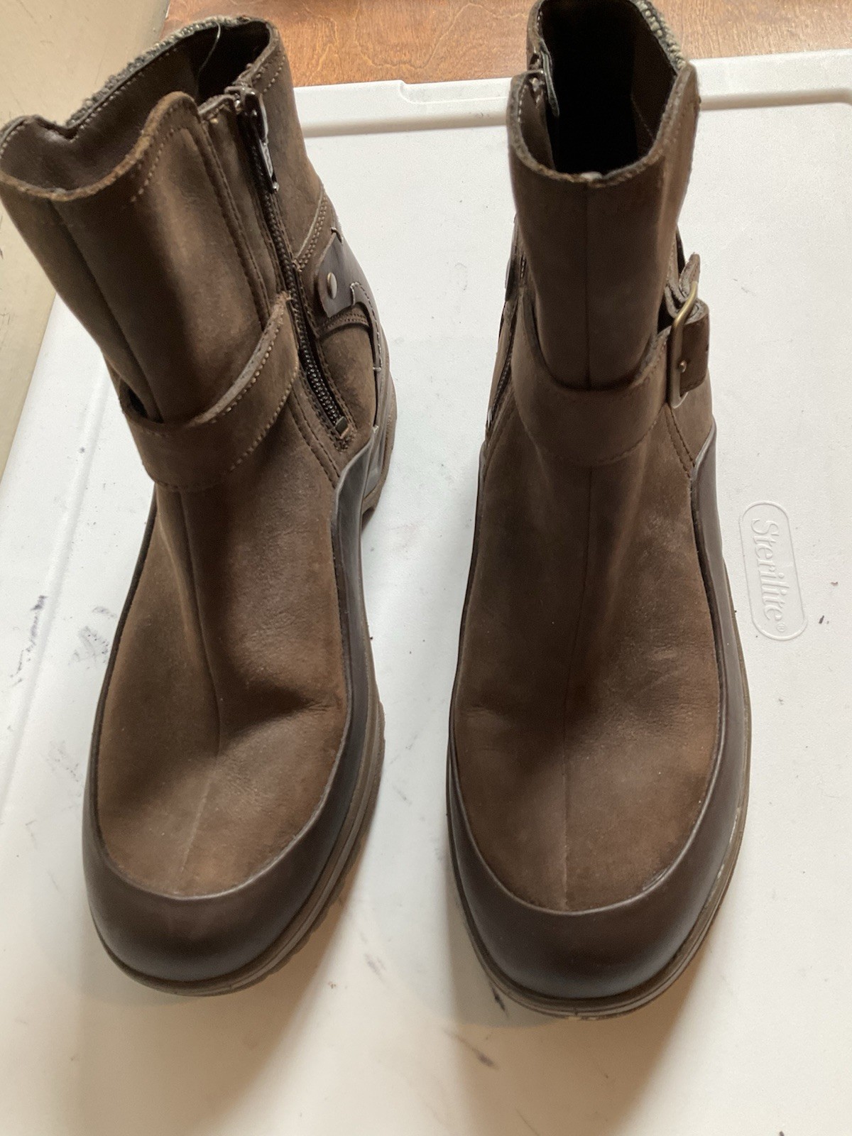 Merrell Eventyr Strap Waterproof Brown Suede Boots Women 7.5 Zip Hiking Outdoor