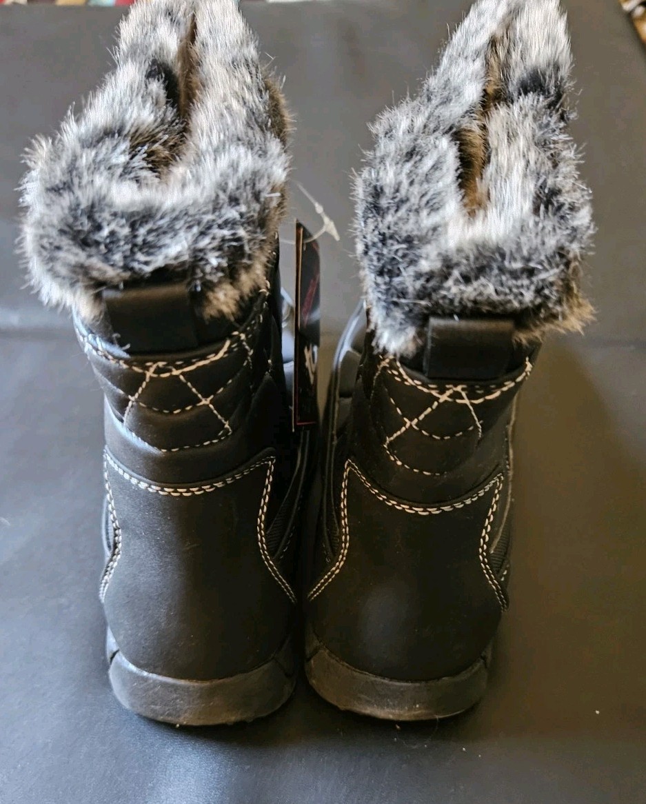 Totes Women’s Barbara Ankle High Boots – Black- Size 8M Waterproof Zipper V24.