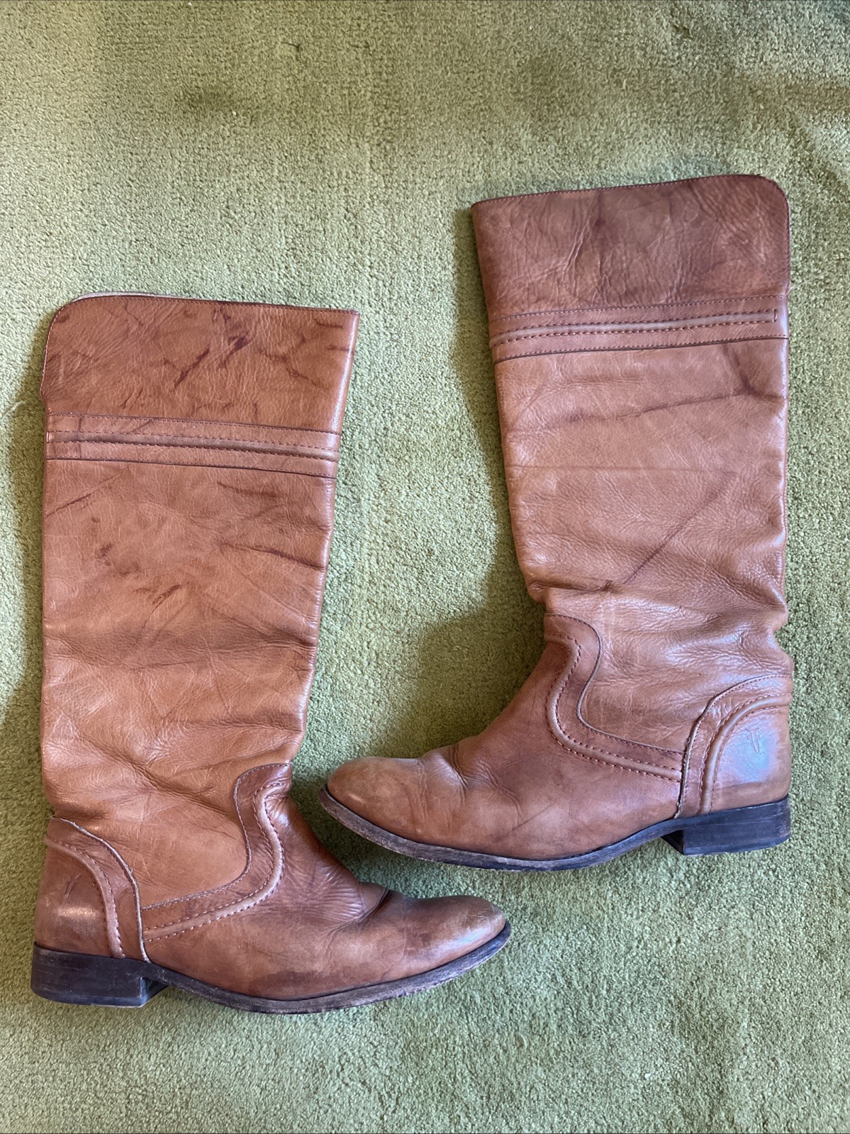 Frye Marbled Camel Color Western Boots Women’s Size 9.5 Made In Mexico