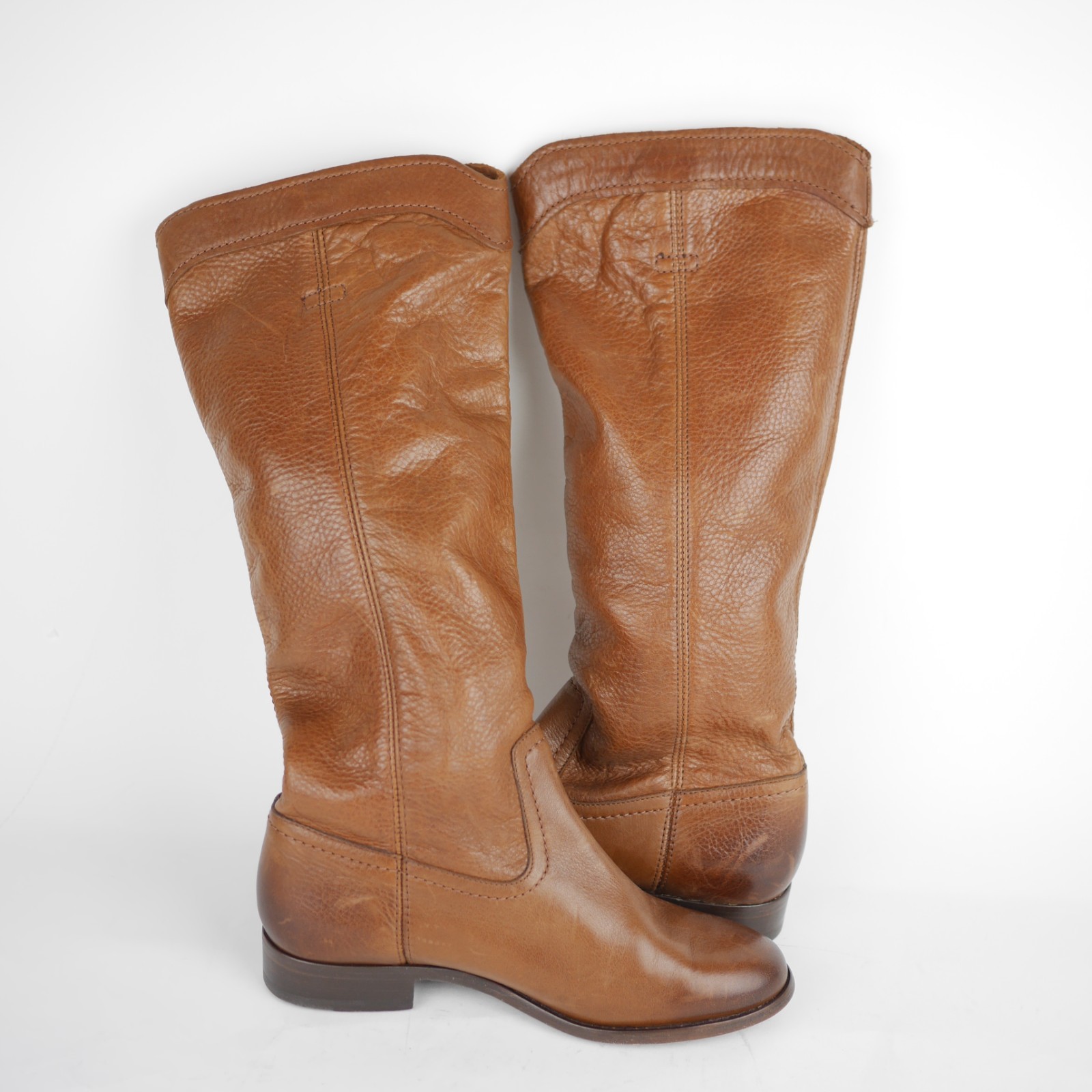 FRYE Cara Women’s 6 Brown glove leather upper calf riding boots western shoes