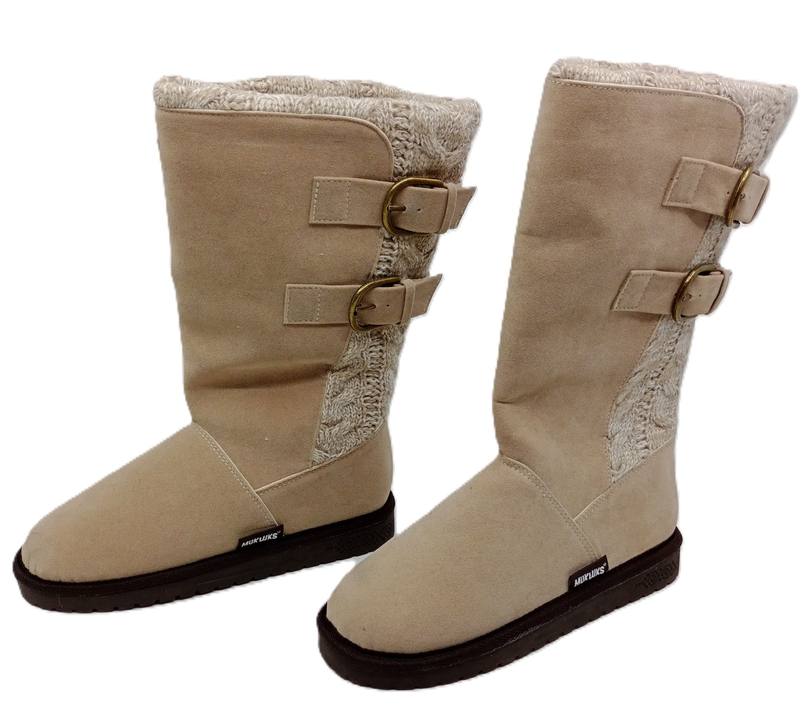 MUK LUKS WOMEN’S JEAN MID CALF PULL ON WINTER BOOT sz 6 FAIRY DUST CABLE 0016969