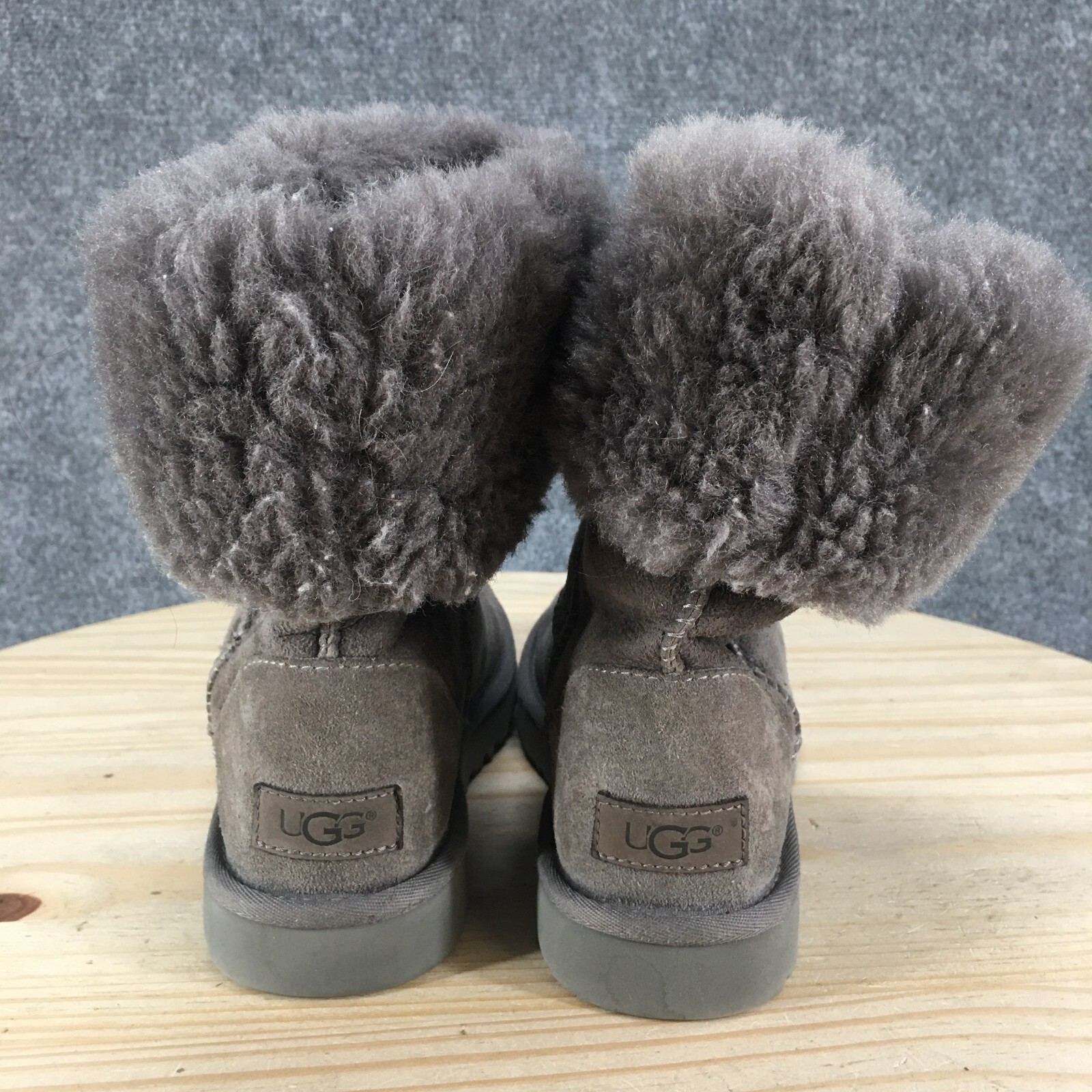 UGG Boots Womens 5 Classic Tall II Shearling Gray Leather Pull On SN1016224