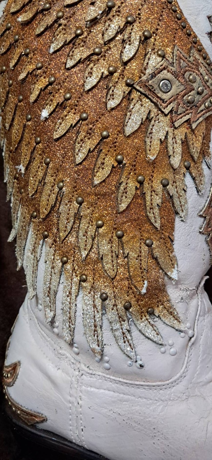 CORRAL VINTAGE ANGEL WINGS Embroidery WITH CRYSTAL Snip Toe BOOT 7.5 M
