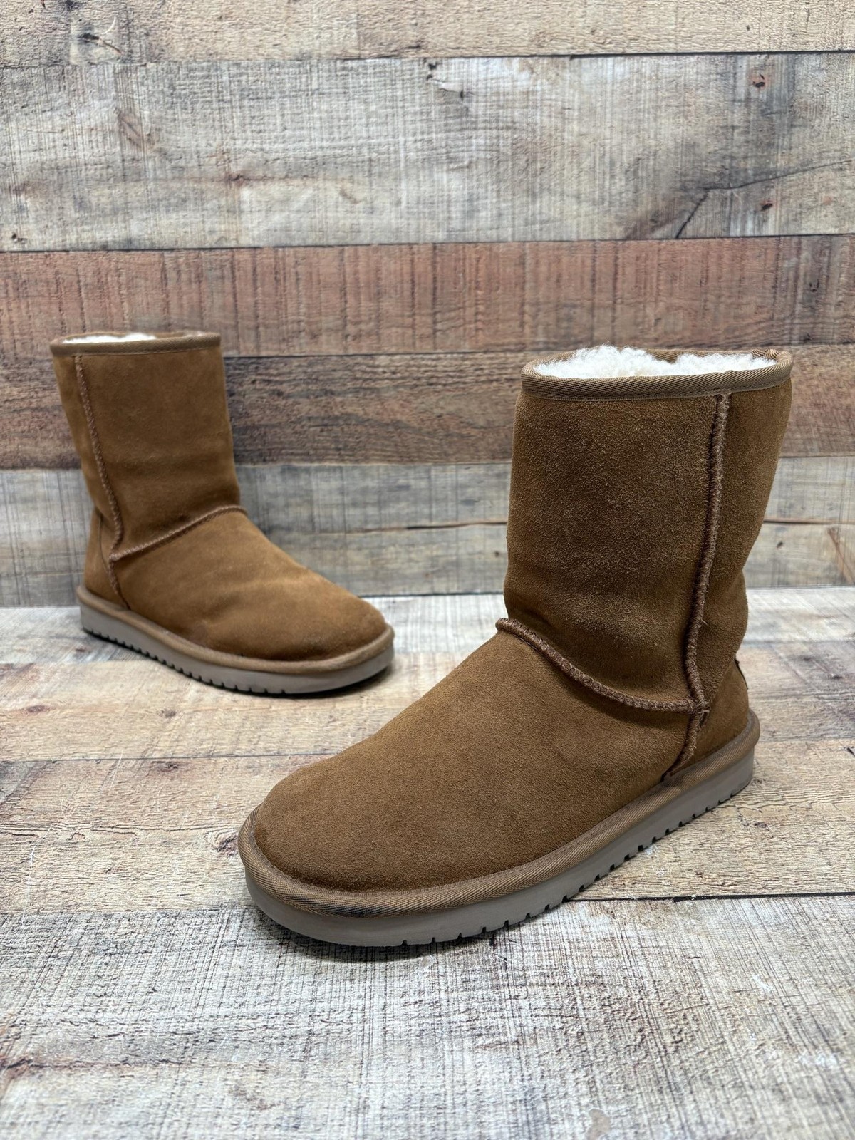 Koolaburra By UGG Boots Womens Size 8 39 Brown Suede Shearling Mid Calf Winter