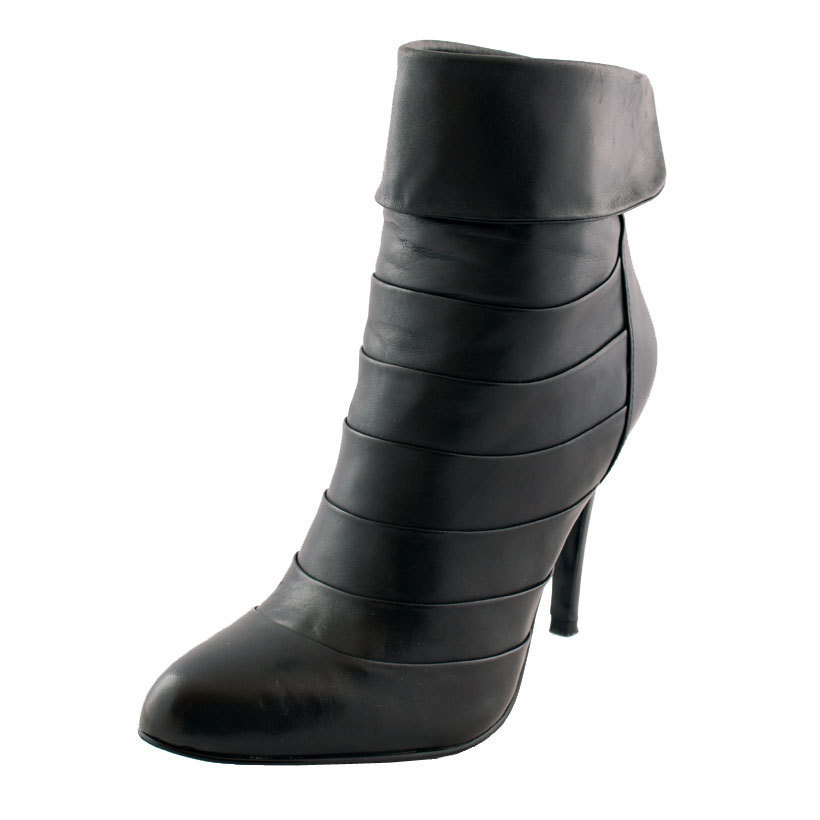 5th Avenue boots leather boots ankle boots black ankle boots heels (#2820)