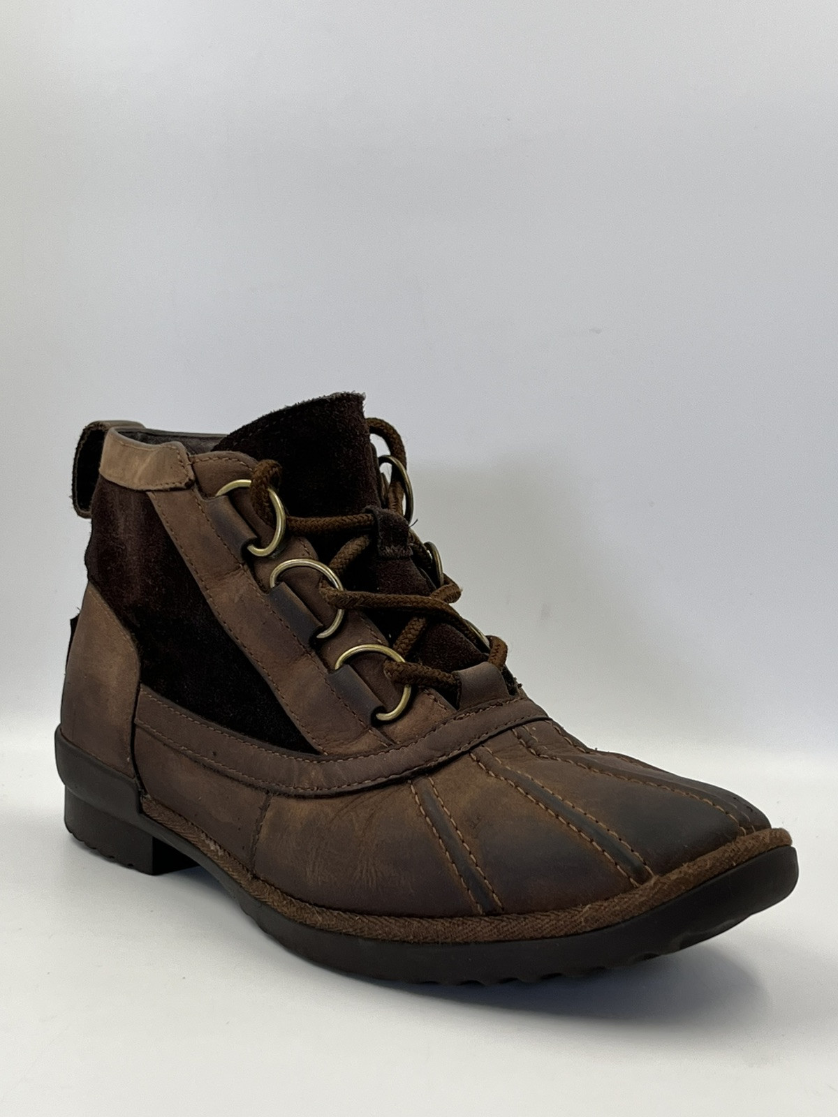 Ugg Boots Heather Brown Distressed Leather Duck Boots Women’s Size 8/39 M