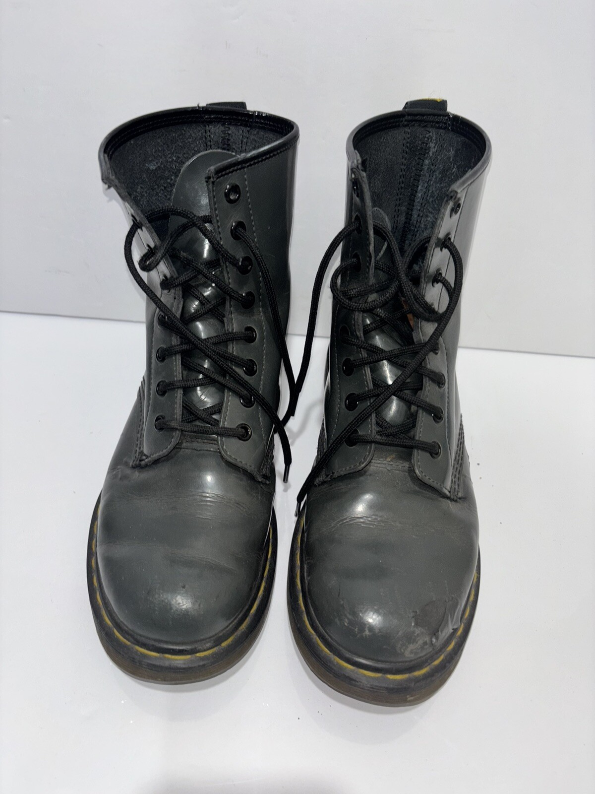 Grey Doc Martens Combat Boots Unknown Size