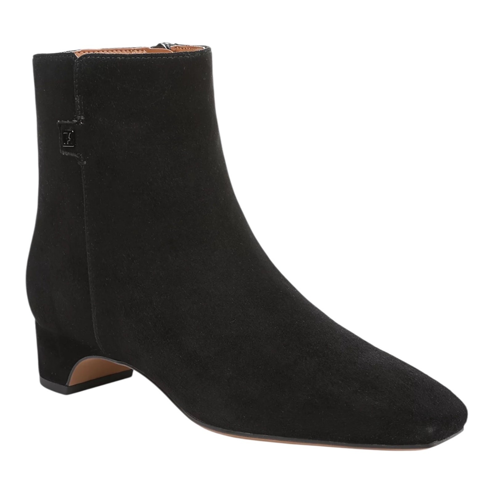 Franco Sarto Women’s Luella Suede Square Toe Zip Ankle Booties Black Size 6
