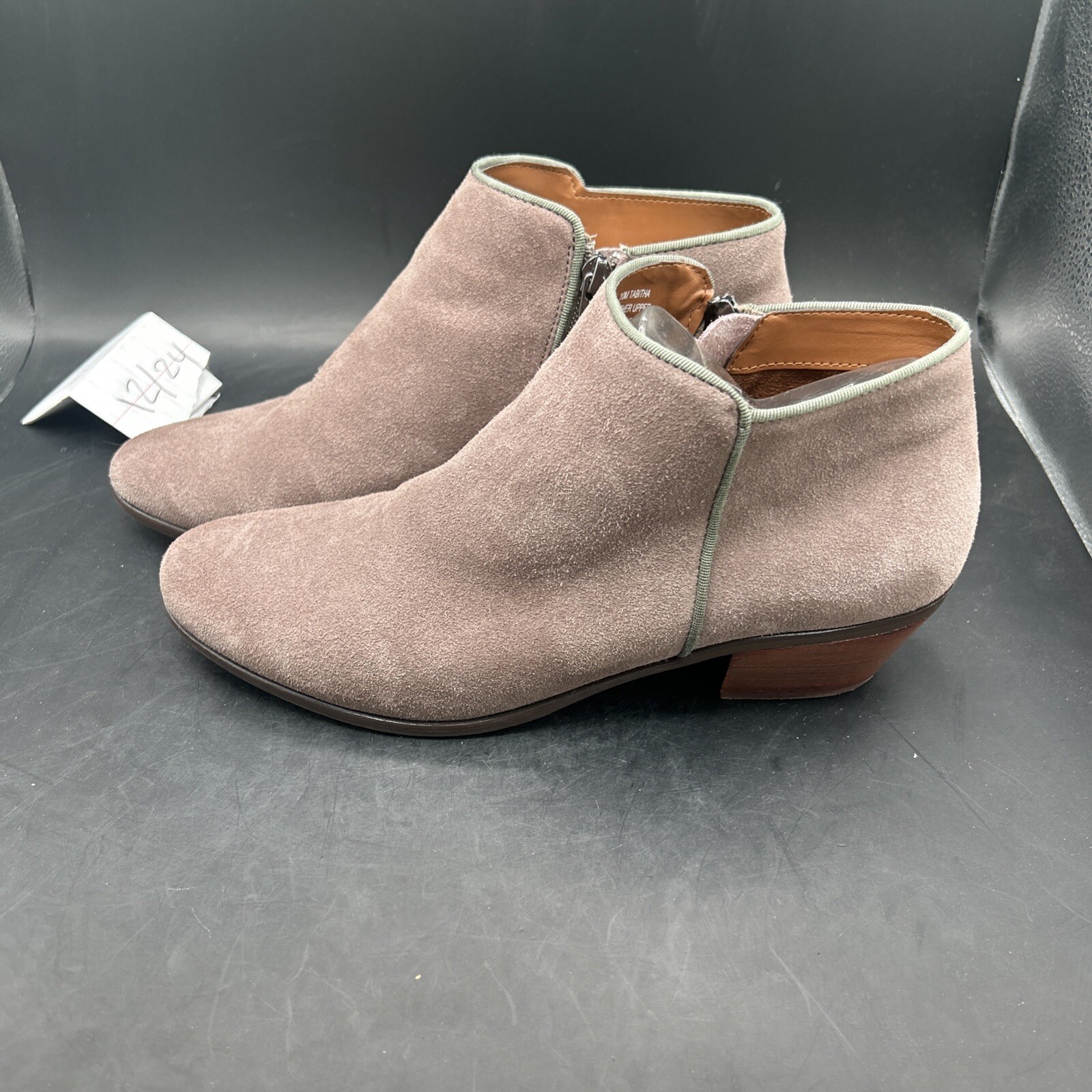 CROWN VINTAGE “TABITHA” ANKLE BOOTS SUEDE LEATHER UPPER GRAY 10M