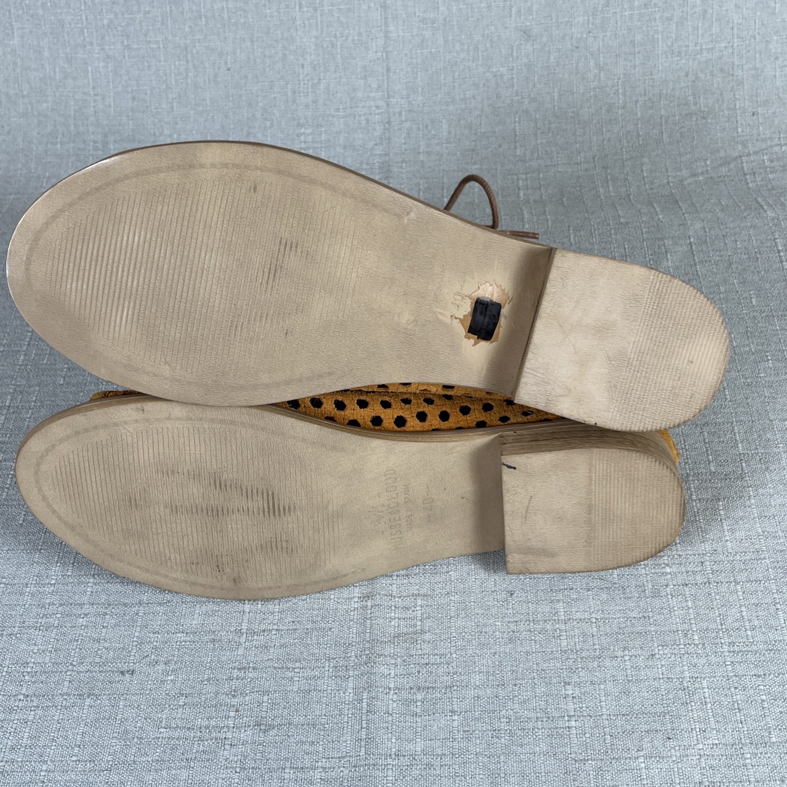 Musse & Cloud Aiden Nude Leather Ankle Booties Gladiator Sandals Sz EUR 40 Spain