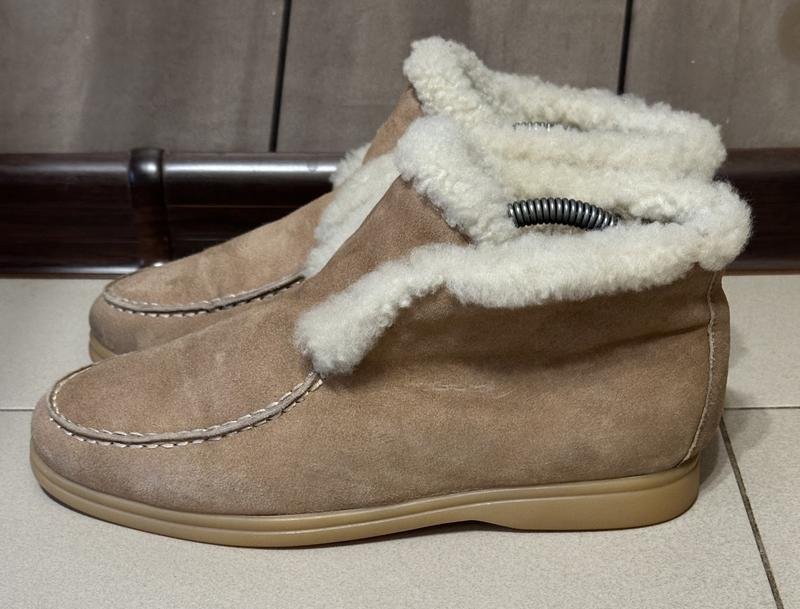 Women Loro Piana boots beige suede 37