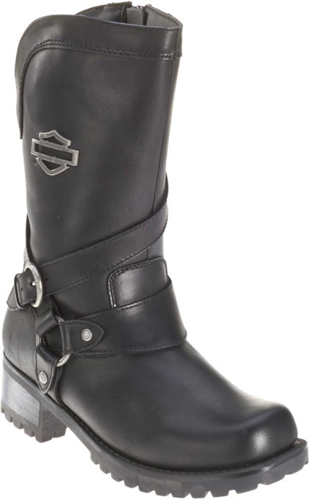 Harley-Davidson Women’s Amber Black Leather 9.5″ Motorcycle Riding Boots D85514