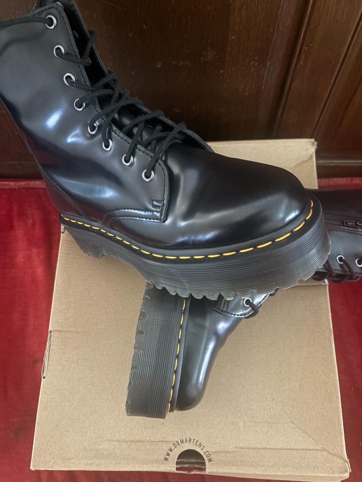 Size 9 Woman’s, 8 Men – Dr. Martens Jadon Black Boot