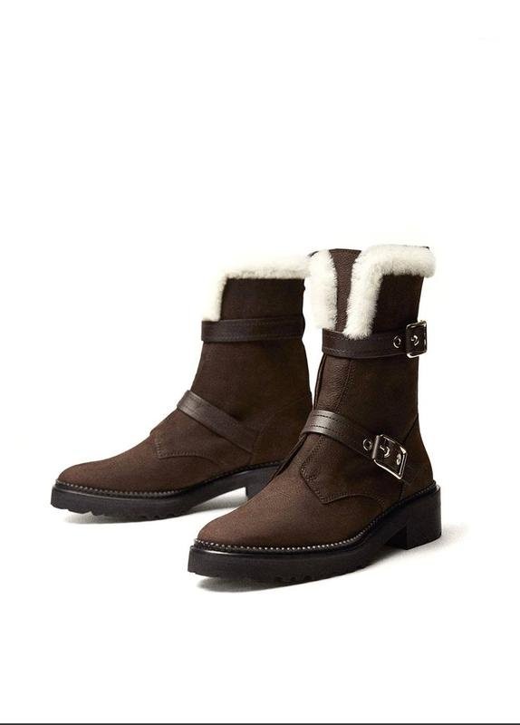 women massimo dutti boots brown nubuck 38
