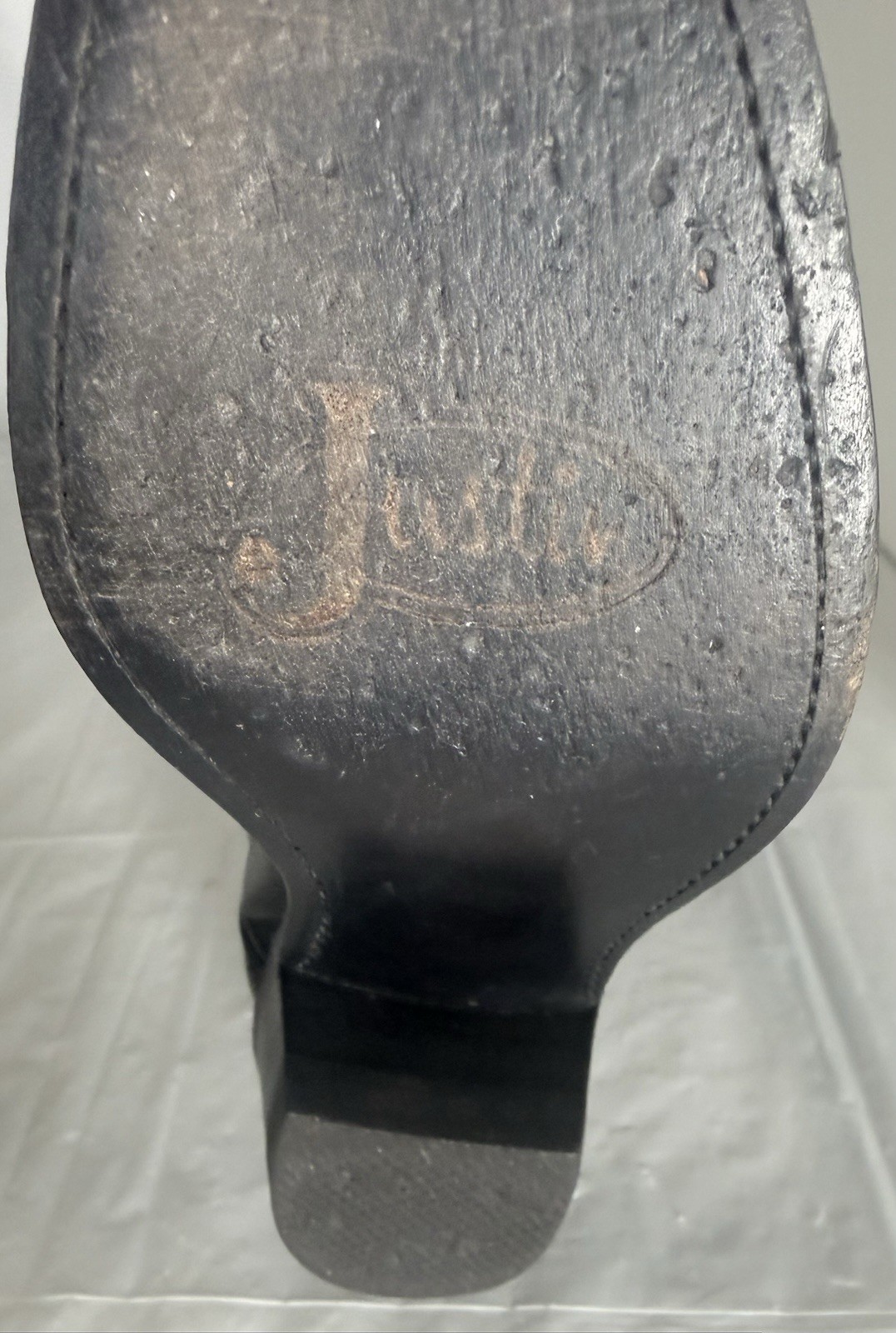Justin Womans’ Western Boots, Black Leather L 4910, Size 6.5 B Vintage Made USA.