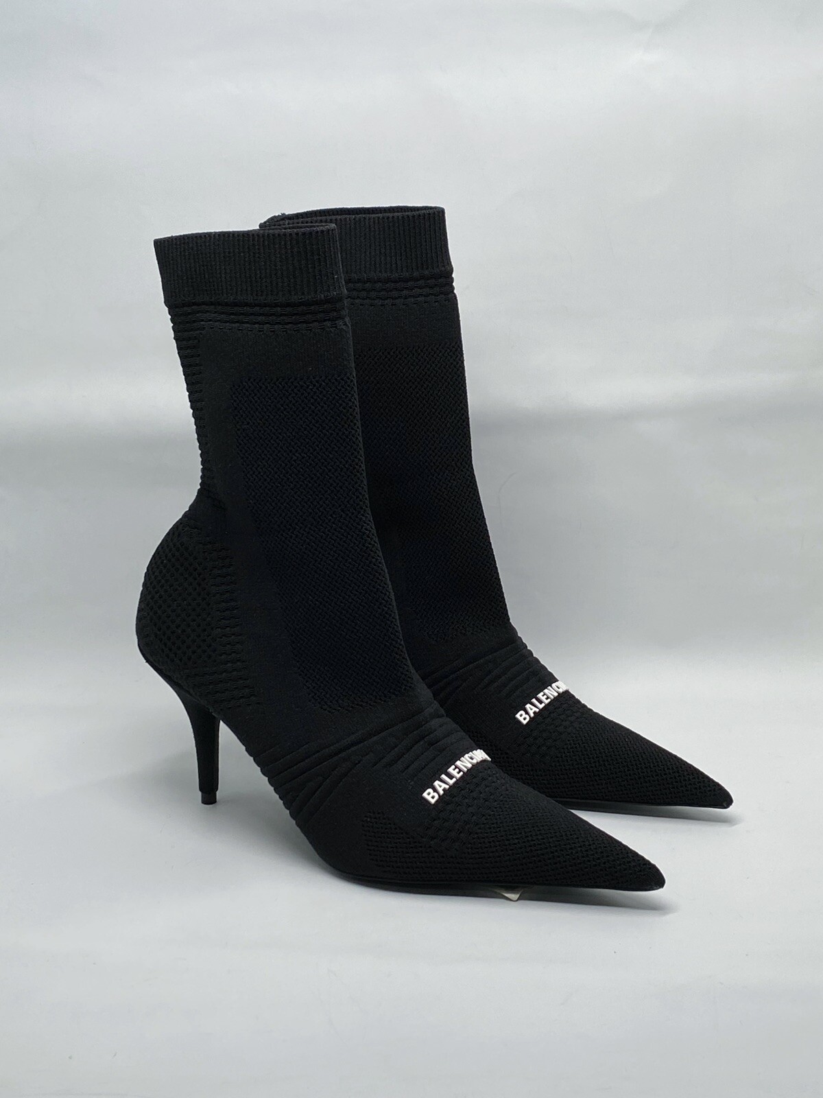Balenciaga Knife 2.0 logo-appliquéd stretch-knit ankle boots