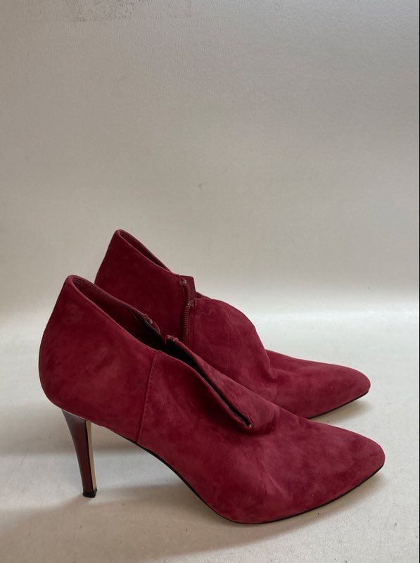 White House Black Market Mila Dark Rouge Suede Pointed Toe Booties Size 9