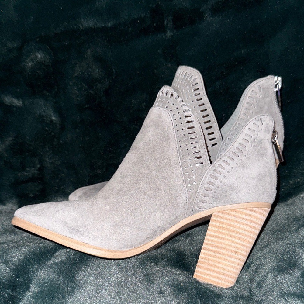 Gray Suede Vince Camaro Ankle Boots