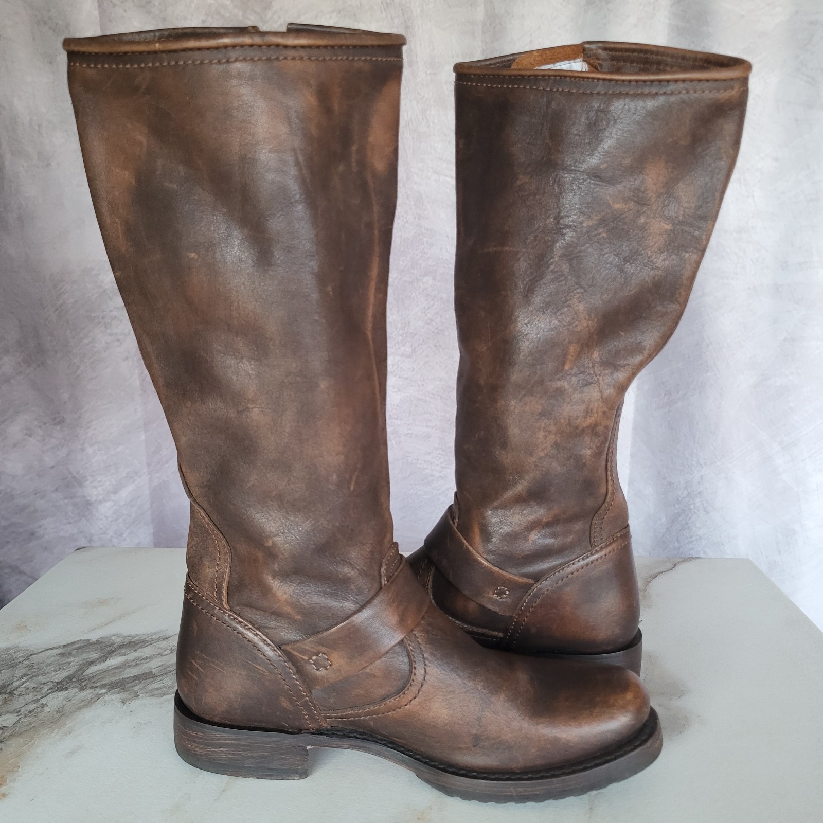 Frye Size 7.5 Veronica Slouch Knee High Biker Boots Women’s Engineer