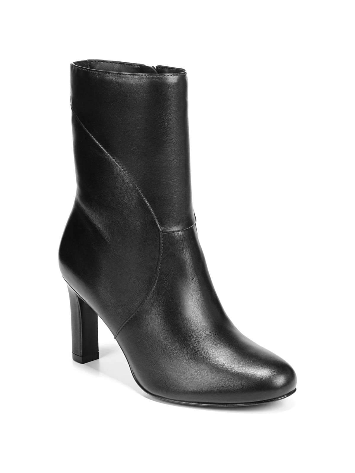 NATURALIZER Womens Black Harlene Round Toe Zip-Up Leather Dress Boots 8 M