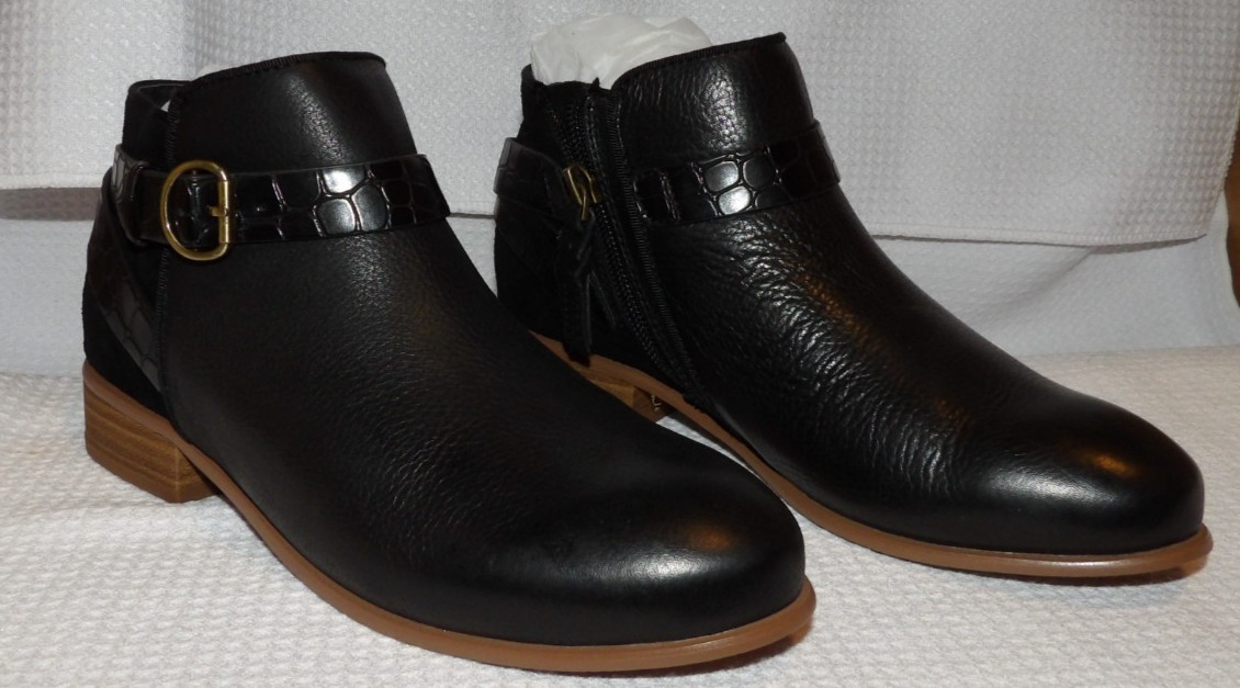 Softwalk Solid Black Side Zip Low Shaft Bootie Core Ankle Women’s Size 5 NWB