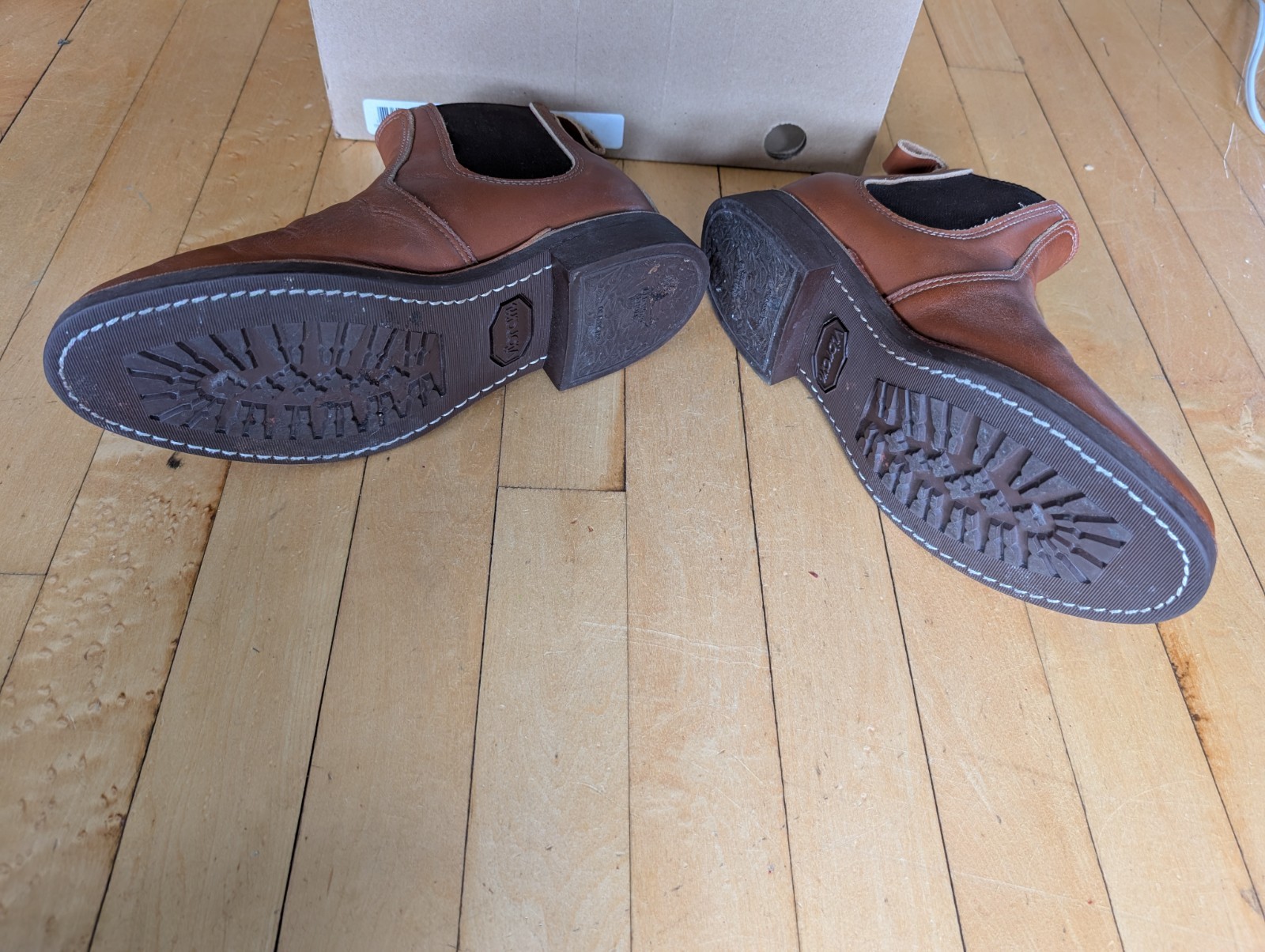 Red Wing Shoes Chelsea Ankle Boots Brown Leather Slip-On Pull Tab US 7.5 B