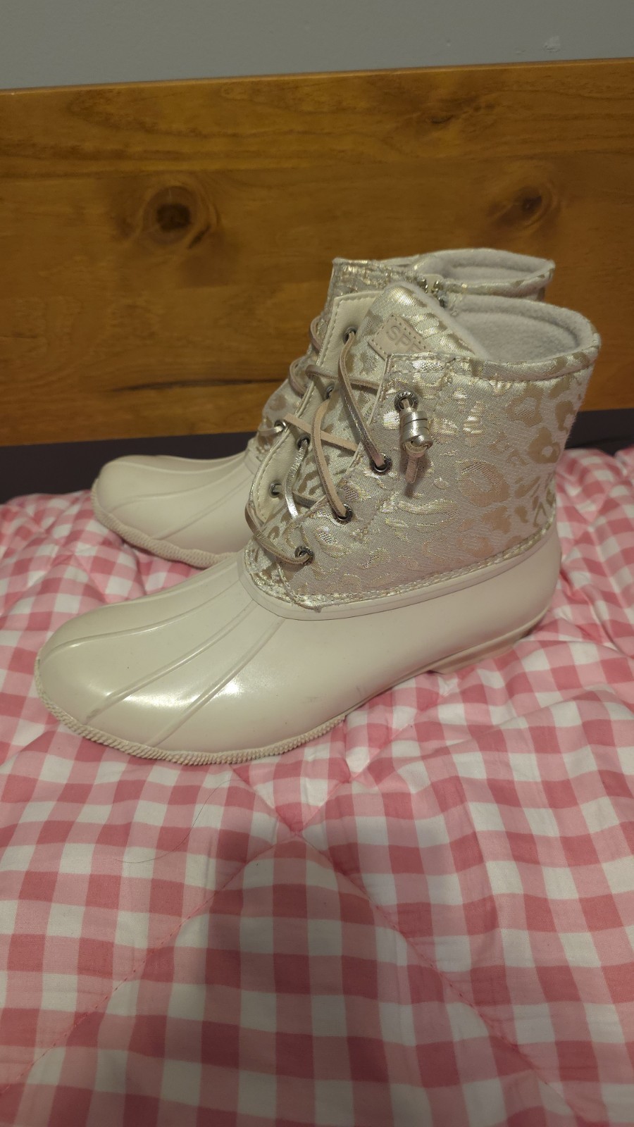 Sperry Ladies Footwear Women’s Saltwater Seasonal Rain Boot, Ivory Leopard 10W