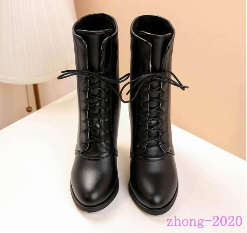 Womens Round Toe Lace up Ankle Boots Block Heels Casual Dress Outdoor Work Shoes