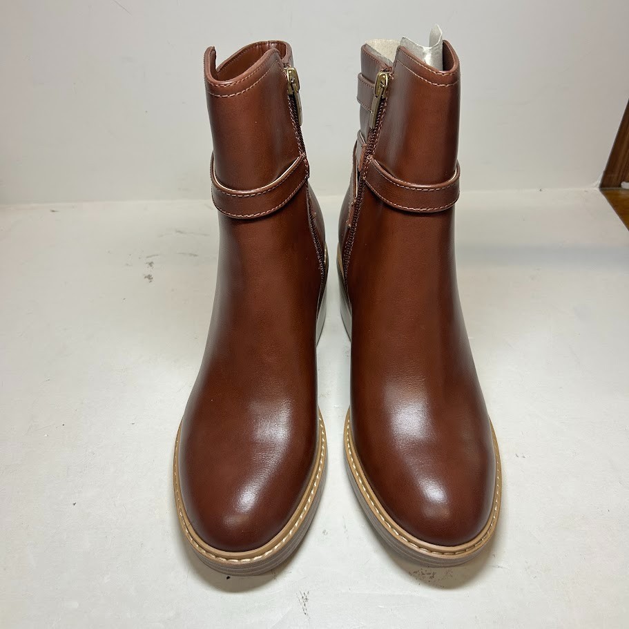 Marc Fisher Womens 9 M Dark Brown Marieta 2 Faux Leather Ankle Booties NIB NG2