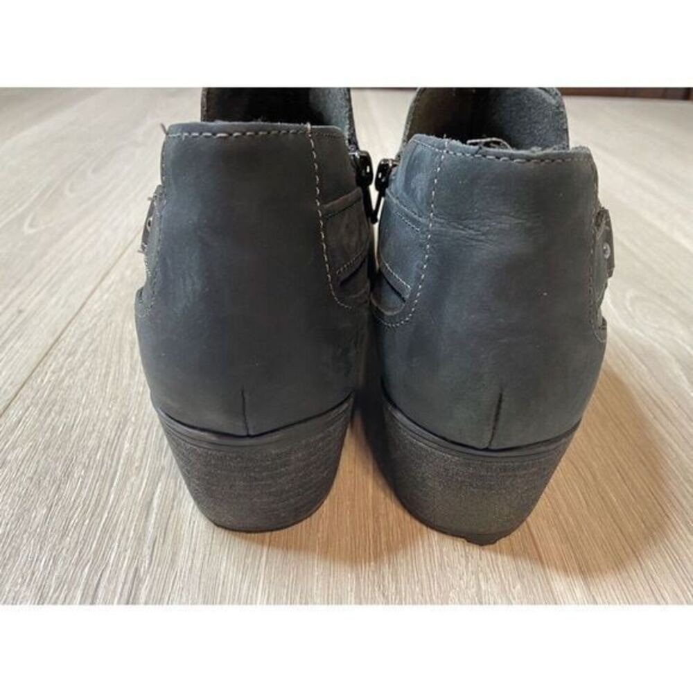 Clarks Boots Womens 9 Black Charlten Grace Ankle Harness Zip Booties