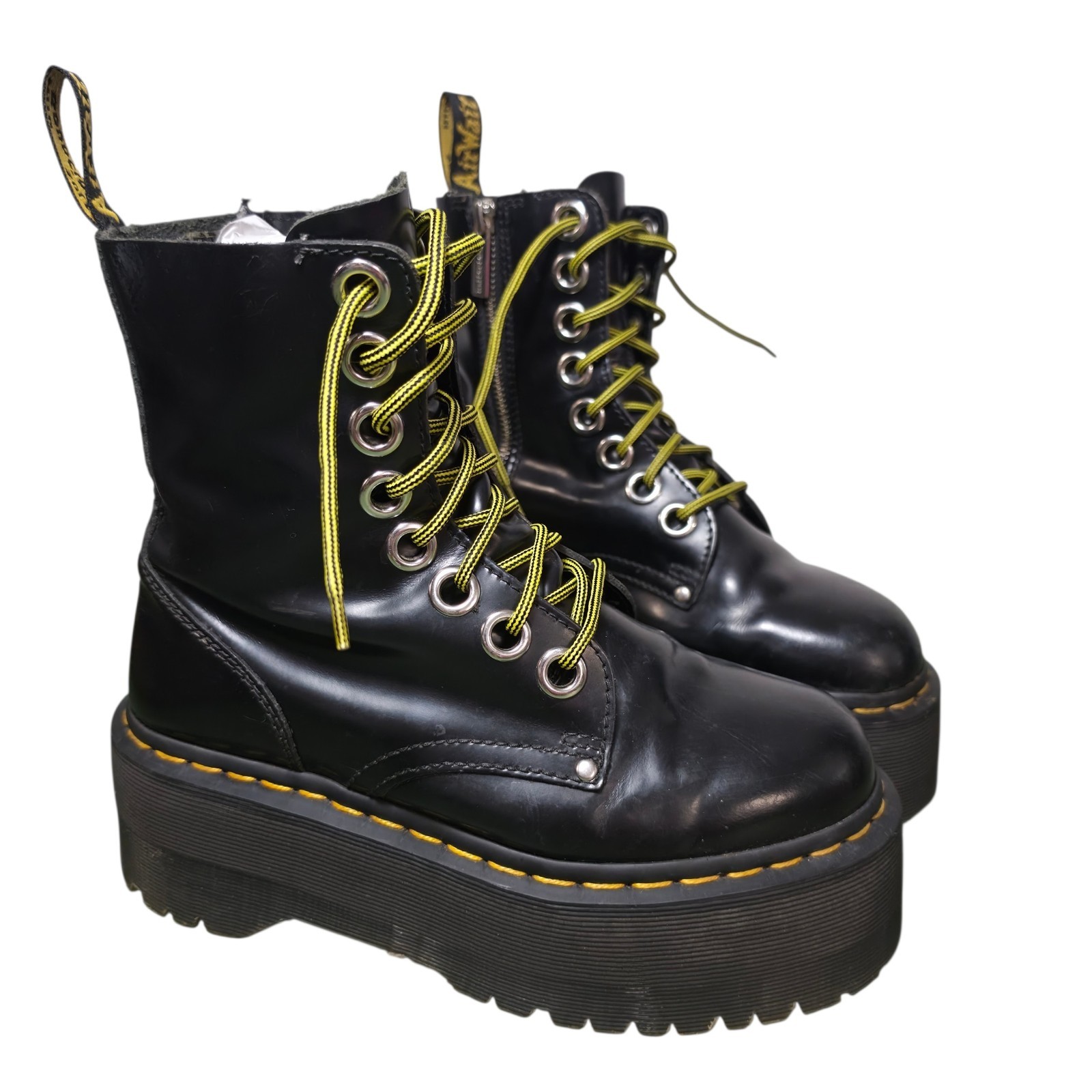 Dr. Martens Women’s Jadon Max Platform Boots Black Vegan Lace Up Size 6 Grunge