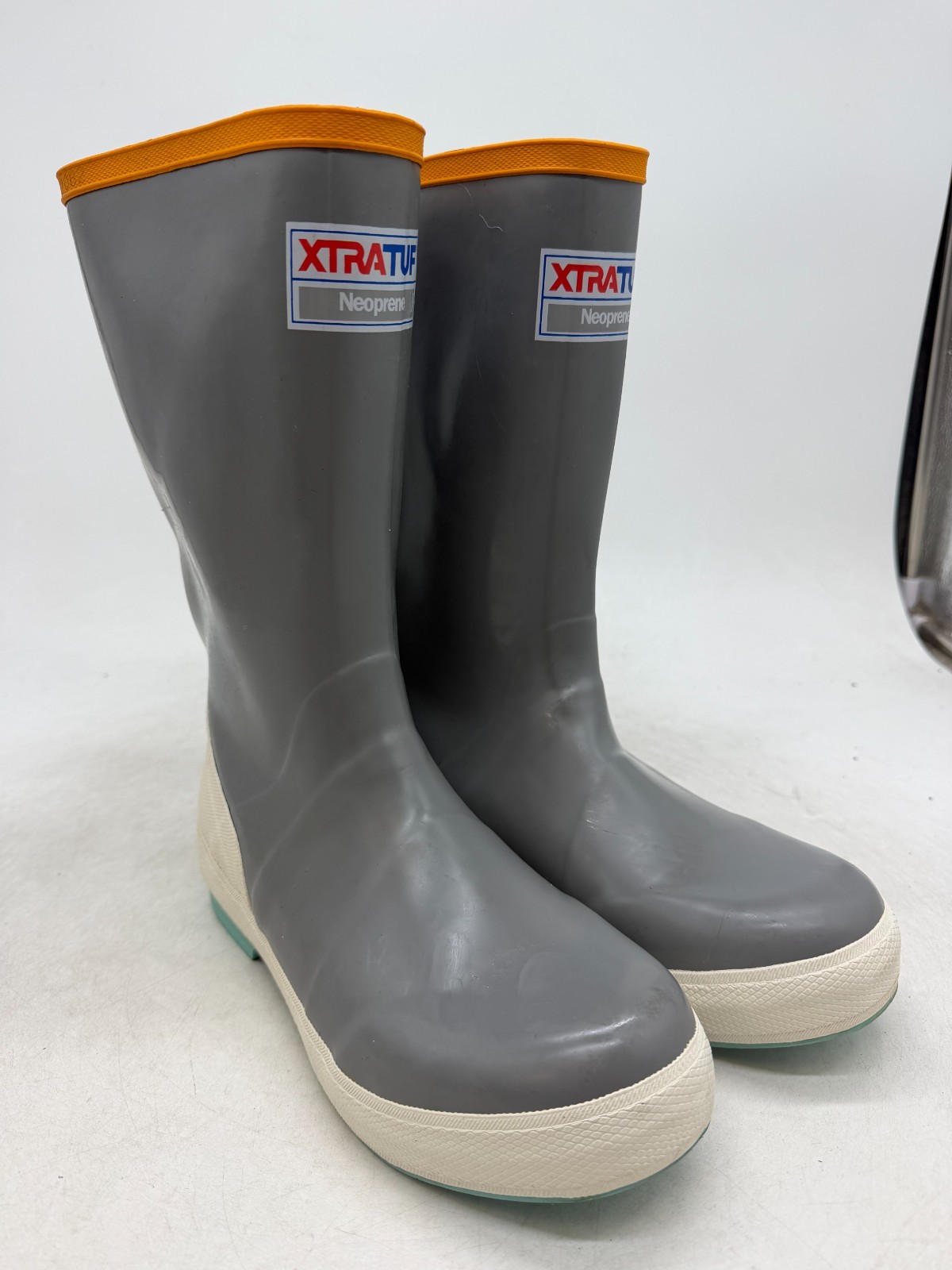 Xtratuf Legacy 12″ Rubber Fishing Rain Boots Womens Gray Neoprene Waterproof – 8