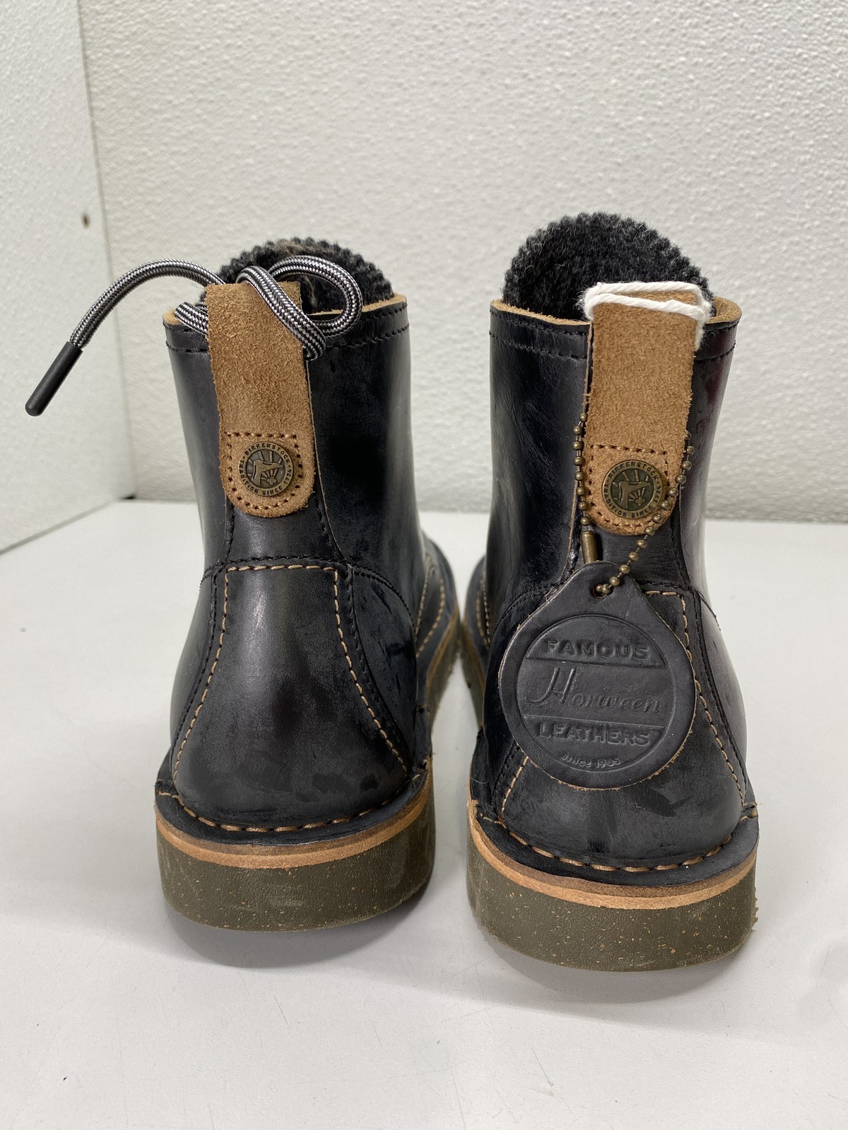 Birkenstock Unisex Birmingham Lace-Up Oiled Leather Boots Size L 8, M 6 Black