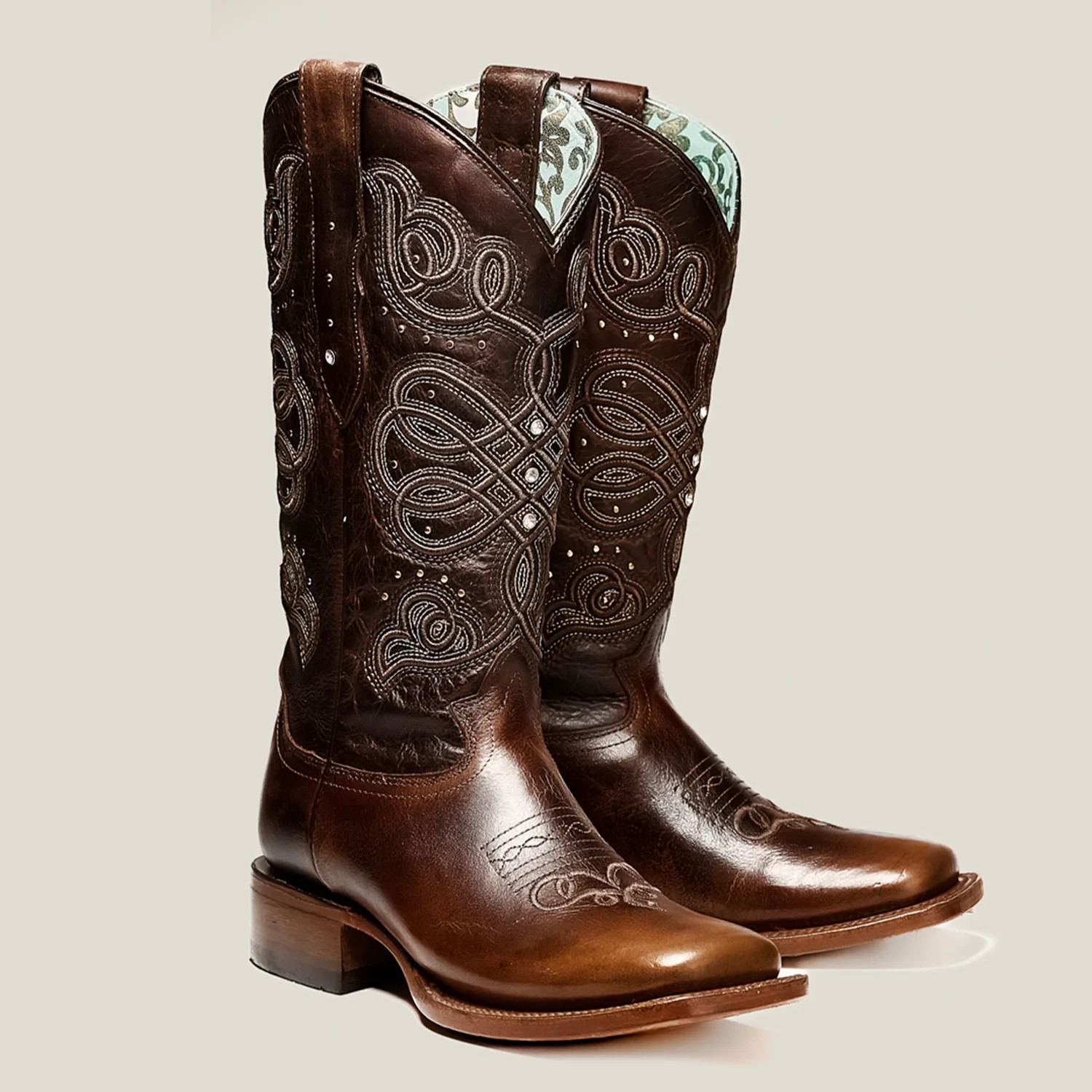 Women’s LIZ Rodeo Genuine Leather Earthly Brown Western Cowgirl Boot – Bronze